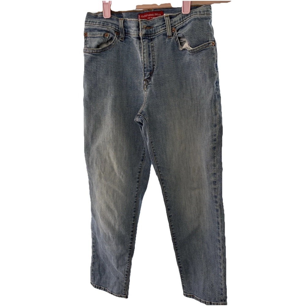 Levis‎ Classic Straight Womens Jeans Washed Denim Mid-Rise Stretch Size 6